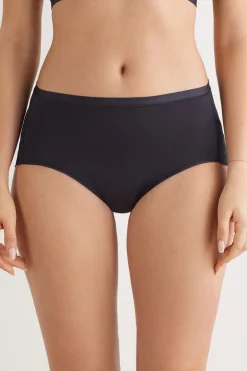 Microfiber and Lace High Rise Panties