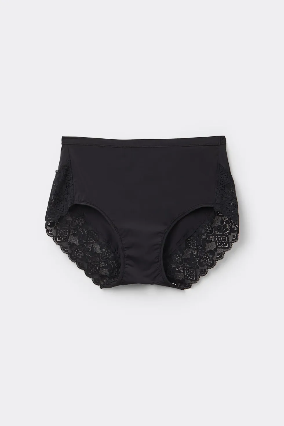 Microfiber and Lace High Rise Panties