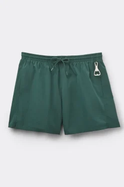 Mid-Length Solid Color Swim Trunks