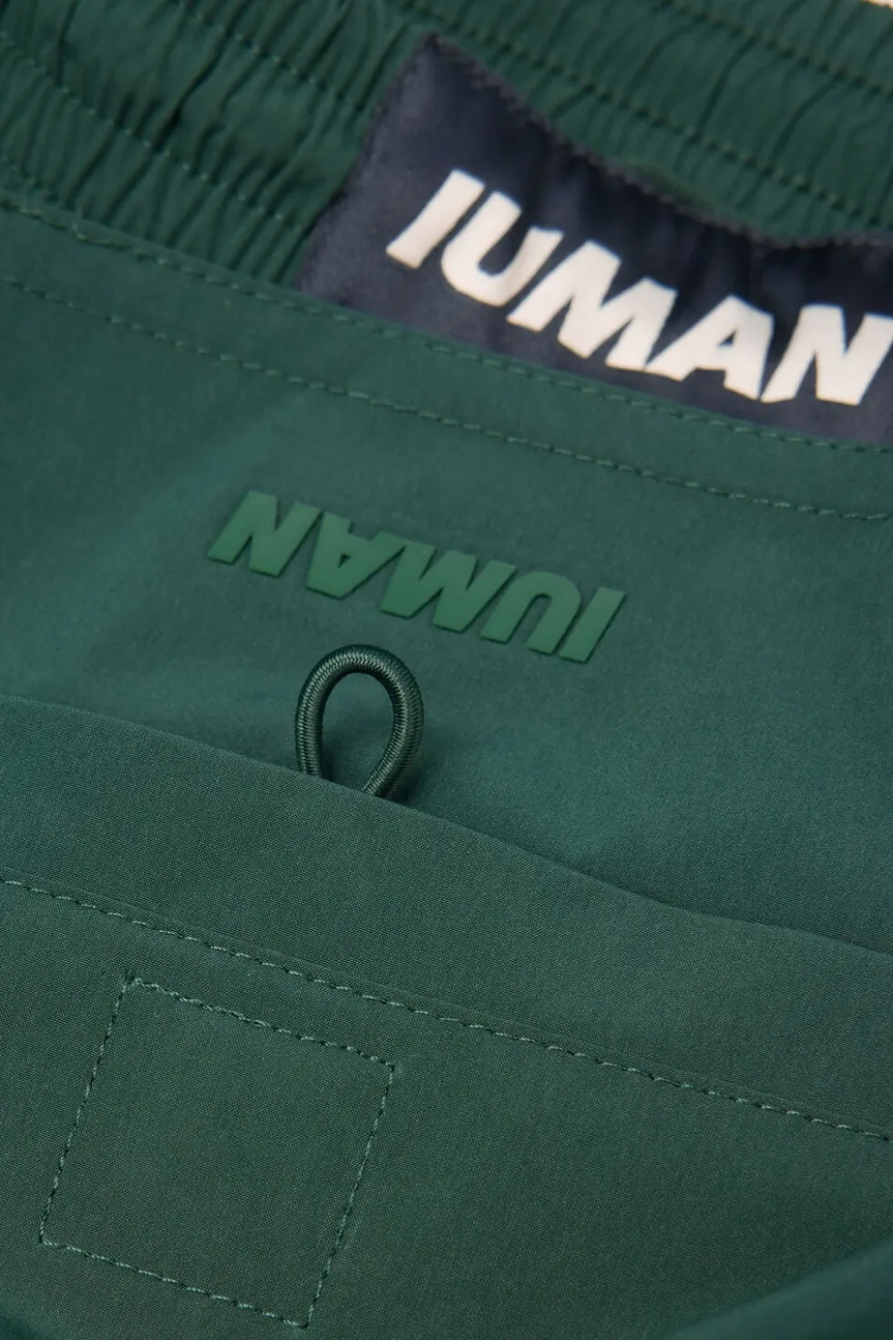 Mid-Length Solid Color Swim Trunks
