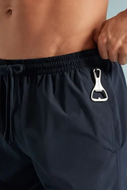 Mid-Length Solid Color Swim Trunks