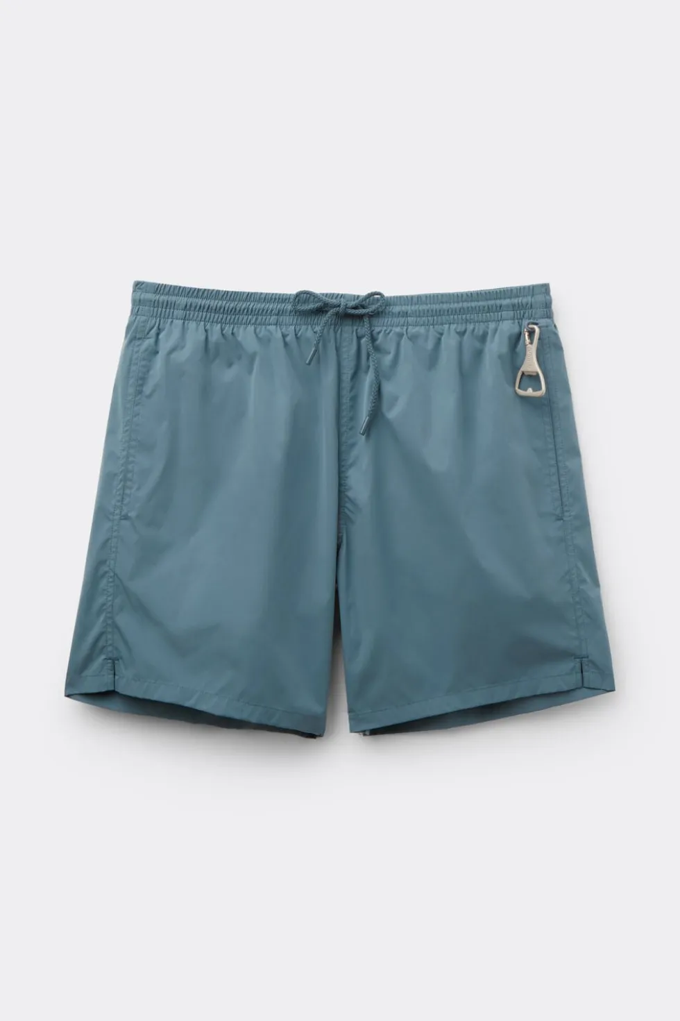 Mid-Length Solid Color Swim Trunks