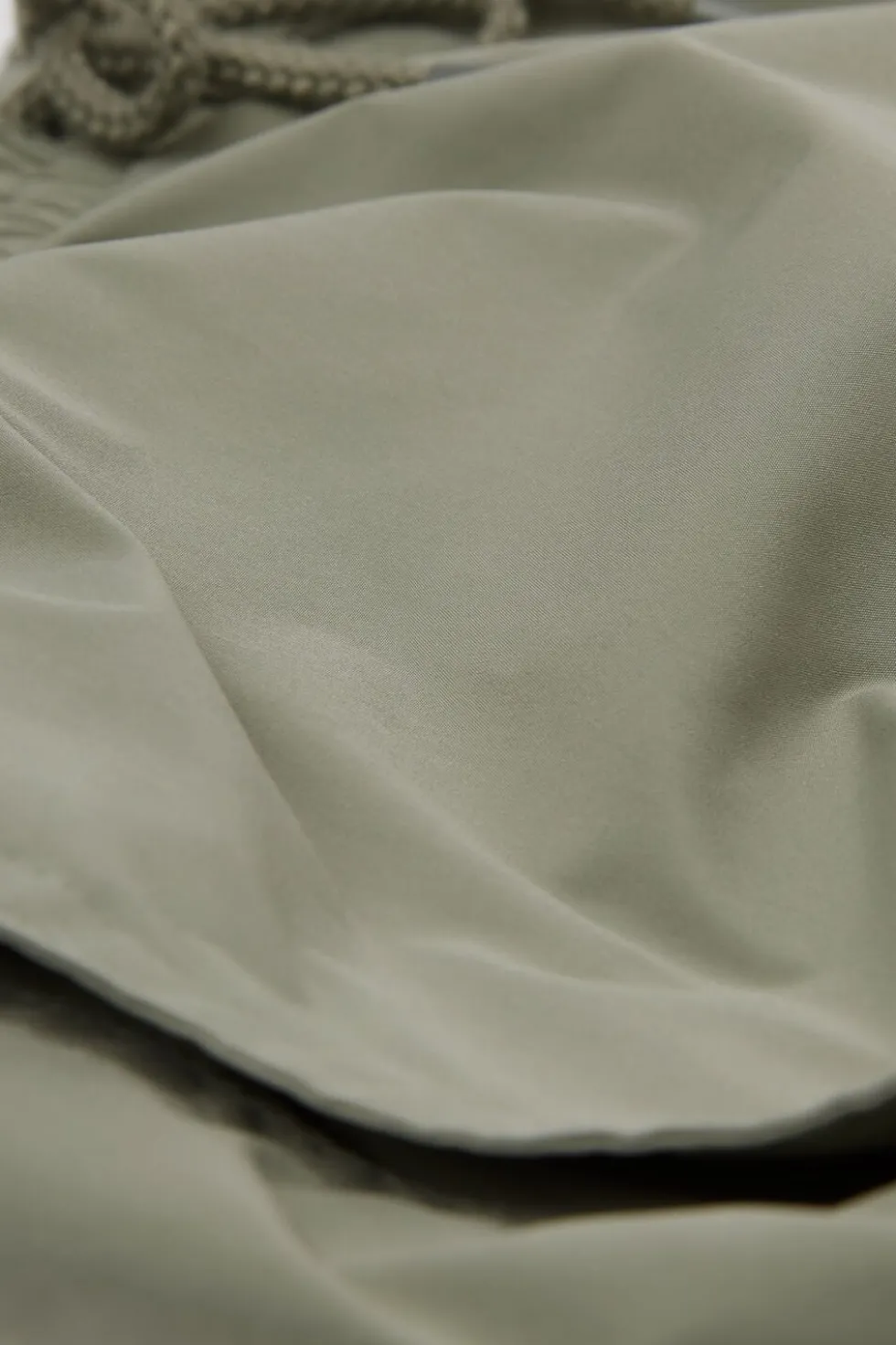 Mid-Length Solid Color Swim Trunks