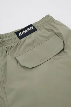 Mid-Length Solid Color Swim Trunks
