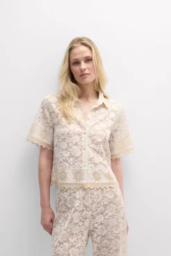 Midsummer Dream Short Sleeve Lace Shirt