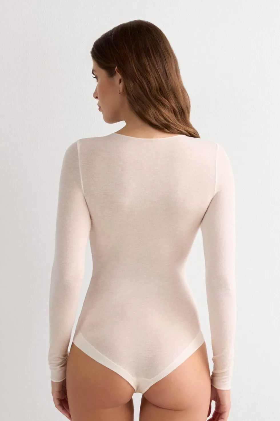 Modal and Cashmere Long-Sleeve Bodysuit