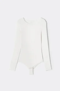 Modal and Cashmere Long-Sleeve Bodysuit