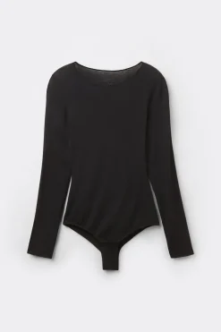 Modal and Cashmere Long-Sleeve Bodysuit