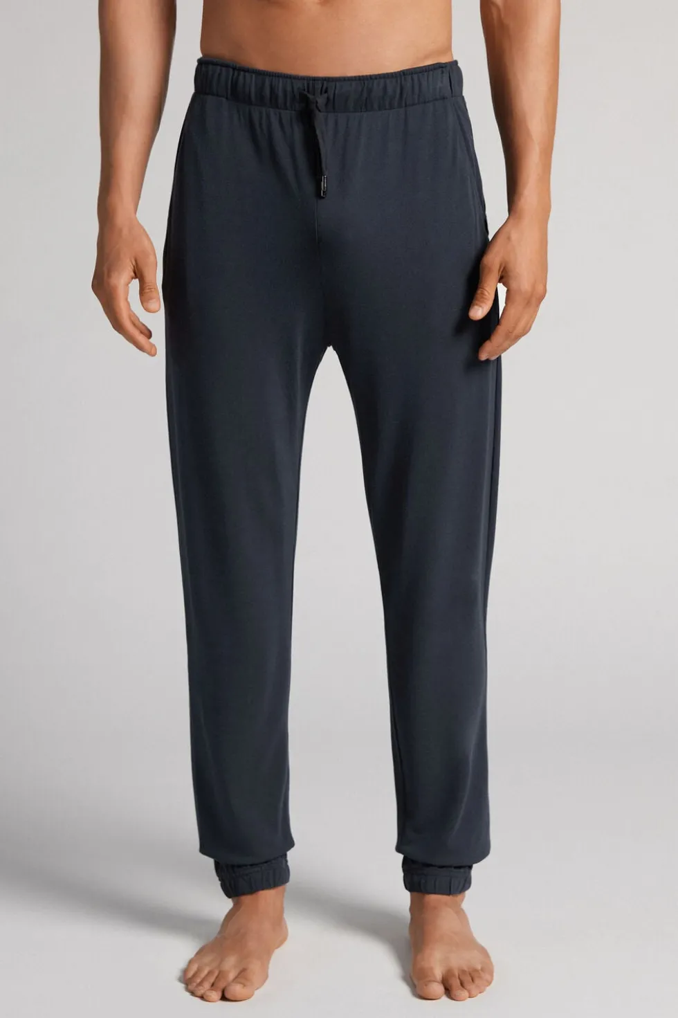 Modal and Silk Piqué Full Length Pants