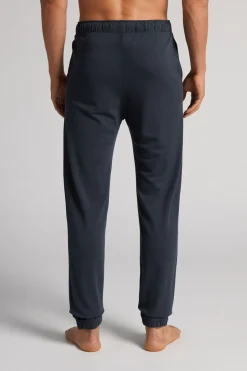 Modal and Silk Piqué Full Length Pants