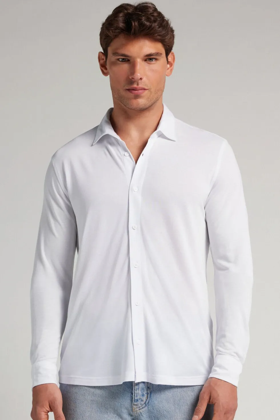 Modal and Silk Piqué Shirt