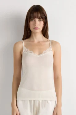 Modal Ultralight Cashmere Blend Top with Lace