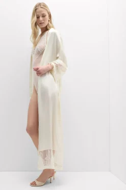 My Forever Love Long Silk and Lace Robe