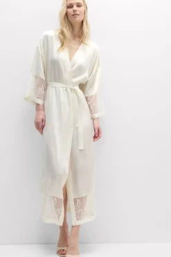My Forever Love Long Silk and Lace Robe