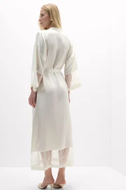 My Forever Love Long Silk and Lace Robe