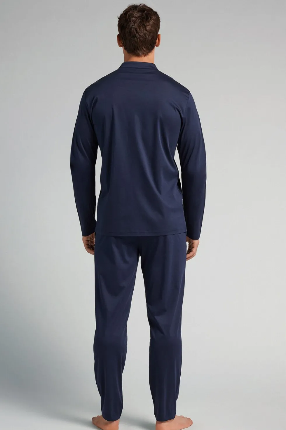 Open Front Full Length Pajamas in Cotton