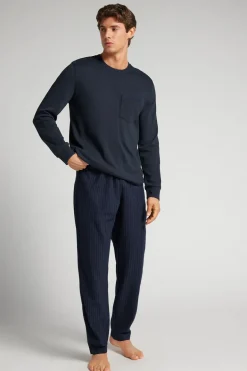 Pinstripe Cotton Full Length Pajamas