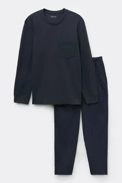 Pinstripe Cotton Full Length Pajamas