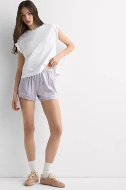Piped Silk Shorts