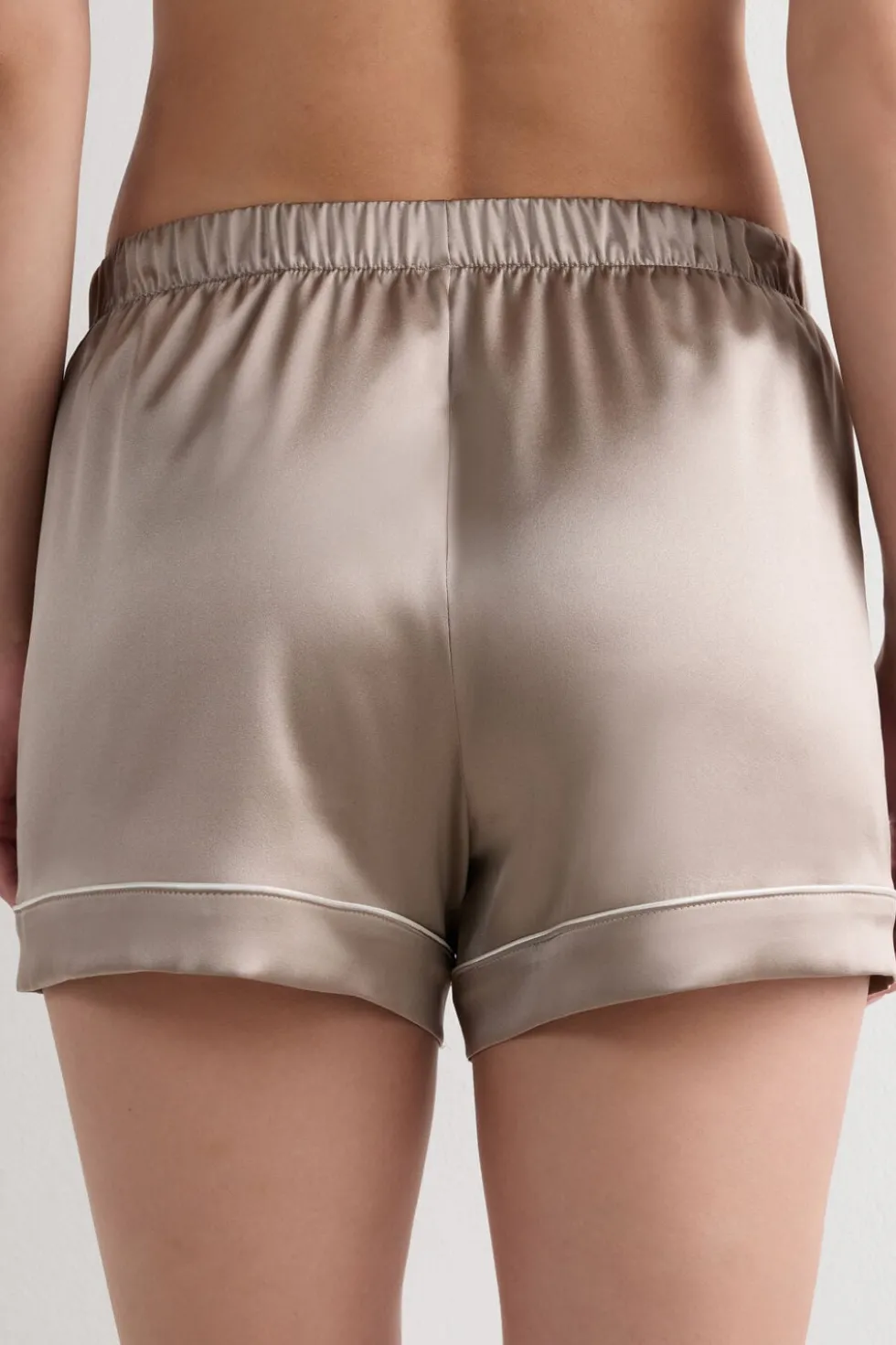 Piped Silk Shorts
