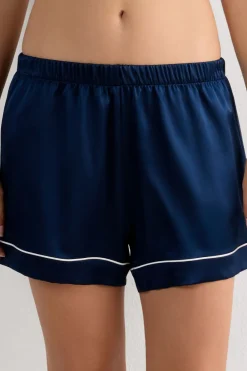 Piped Silk Shorts