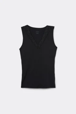 Pretty Flower Modal and Lace Tank Top