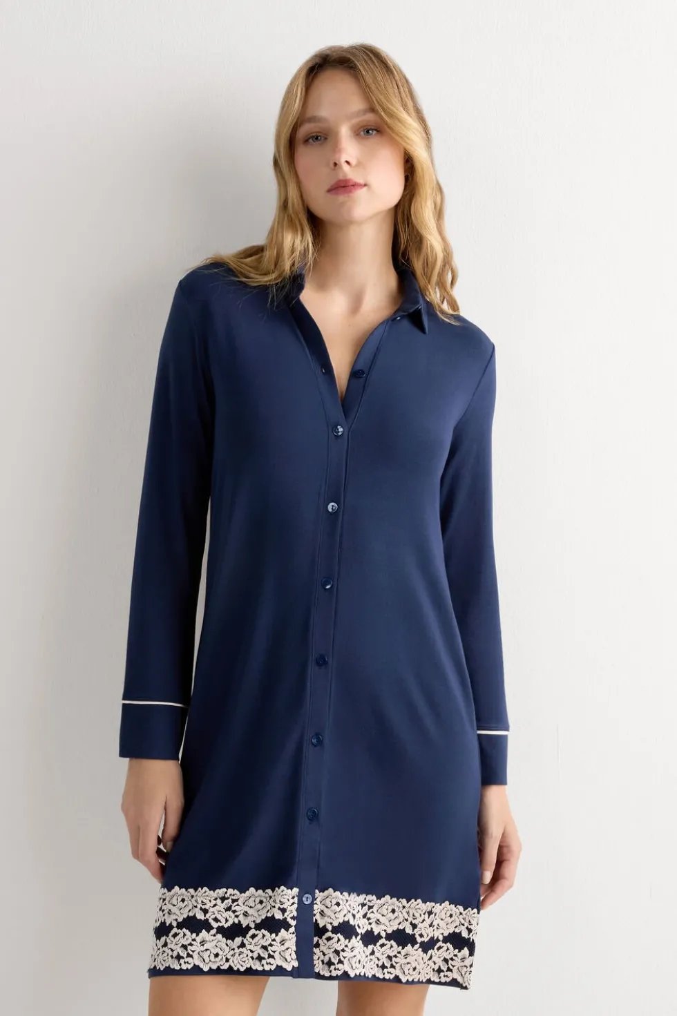Pretty Flower Open Front Nightshirt