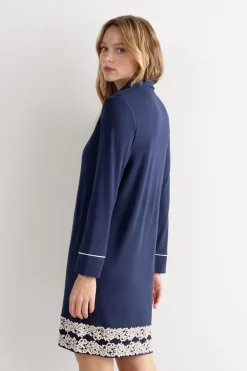 Pretty Flower Open Front Nightshirt