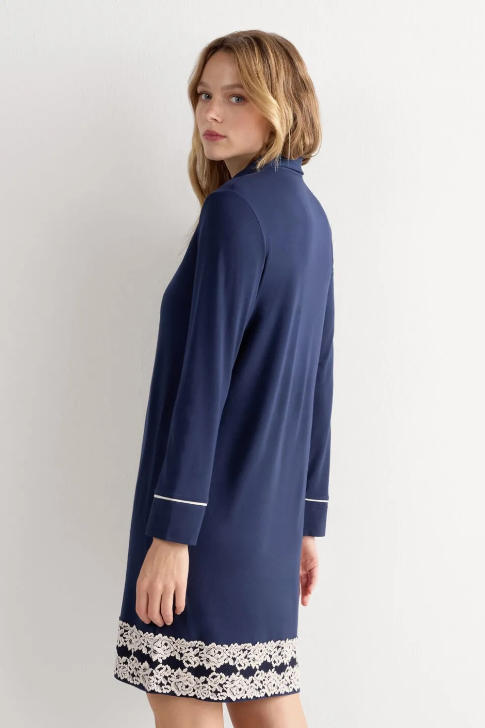 Pretty Flower Open Front Nightshirt
