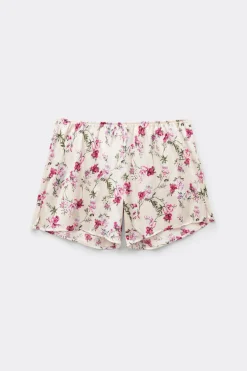 Pretty Flowers Print Silk Shorts