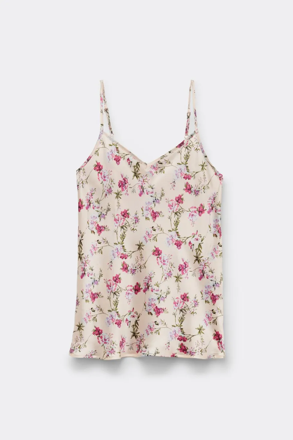 Pretty Flowers Print Silk Top