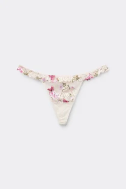 Pretty Flowers Print Thong