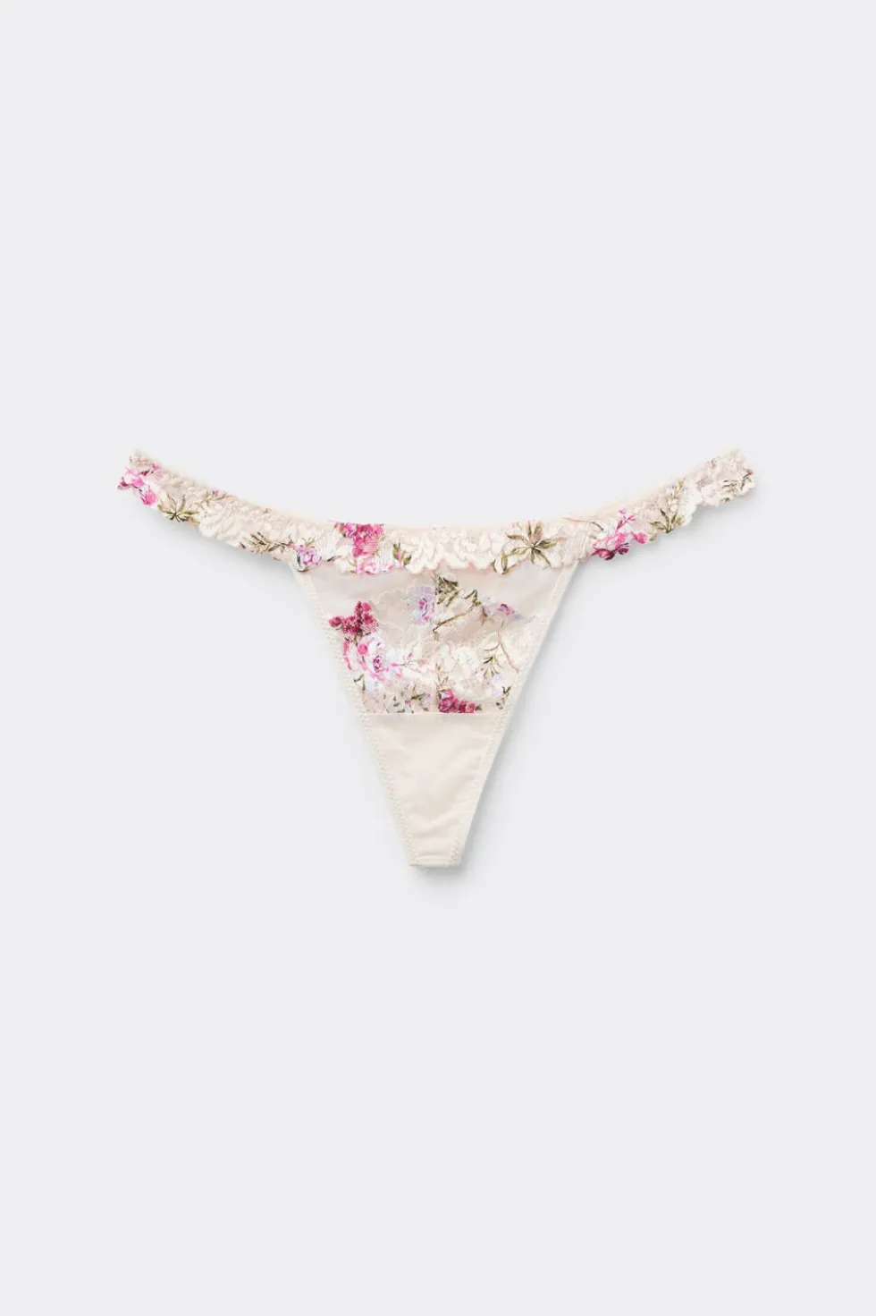 Pretty Flowers Print Thong