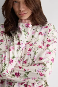 Pretty Flowers Printed Superior Cotton Full Length Pajamas
