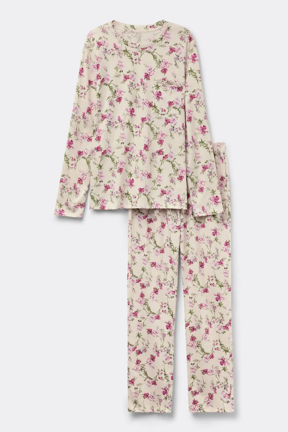 Pretty Flowers Printed Superior Cotton Full Length Pajamas