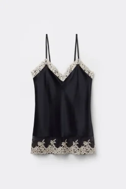 Pretty Flowers Thin Strap Silk Tank Top