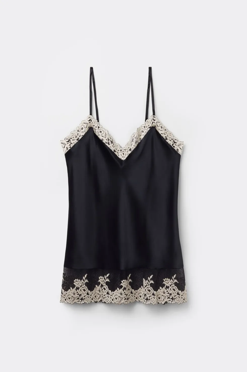 Pretty Flowers Thin Strap Silk Tank Top