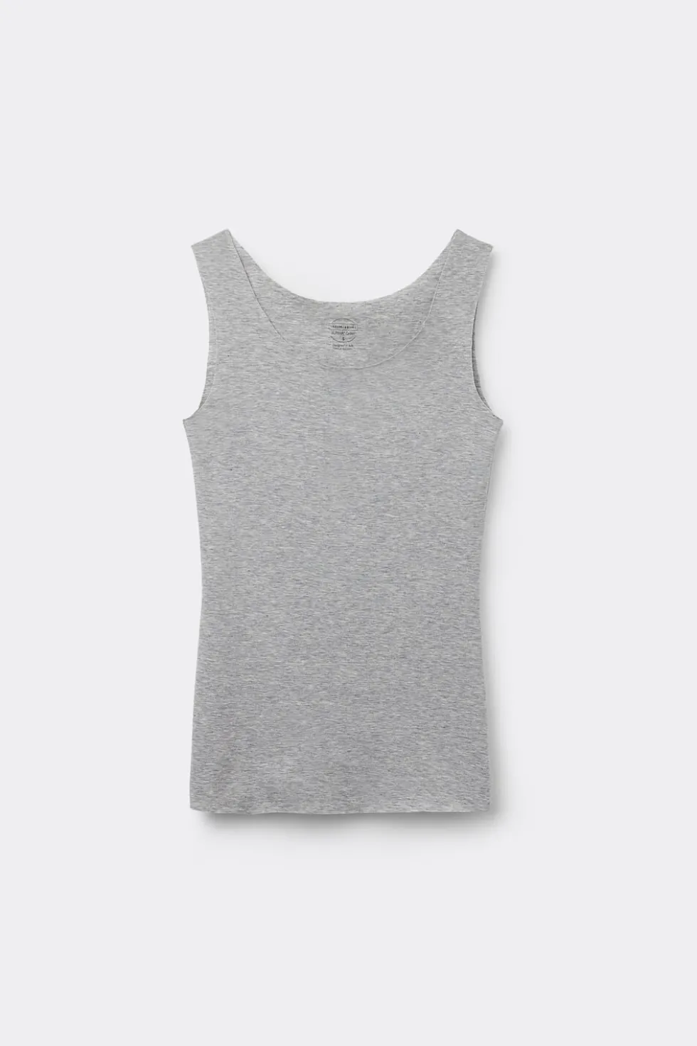 Raw Edge Round Neck Cotton Tank Top