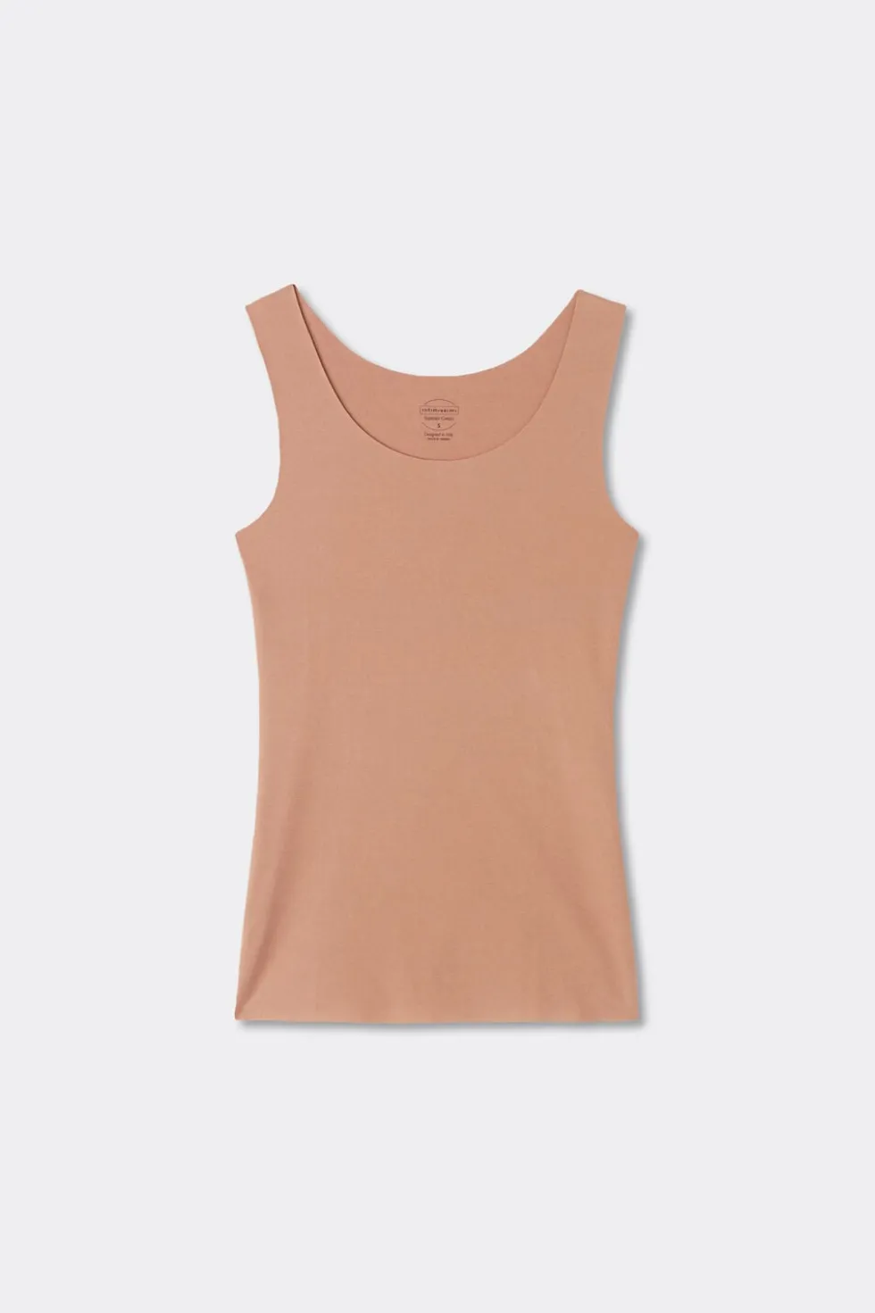 Raw Edge Round Neck Cotton Tank Top