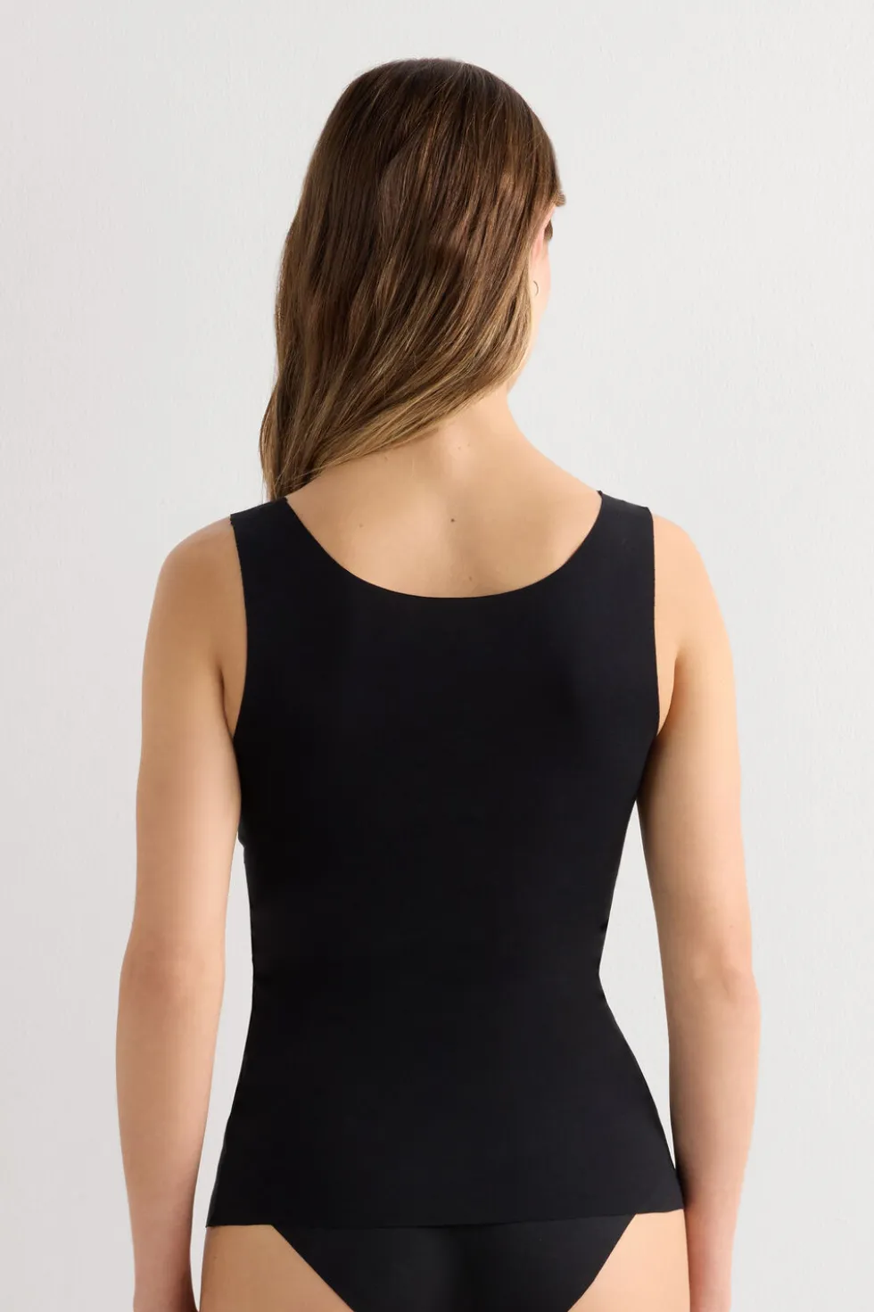 Raw Edge Round Neck Cotton Tank Top