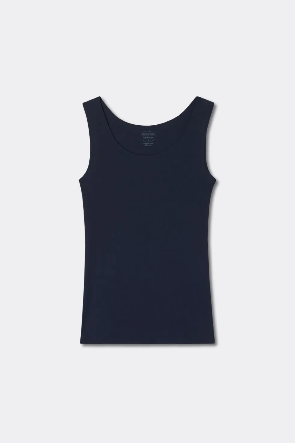 Raw Edge Round Neck Cotton Tank Top