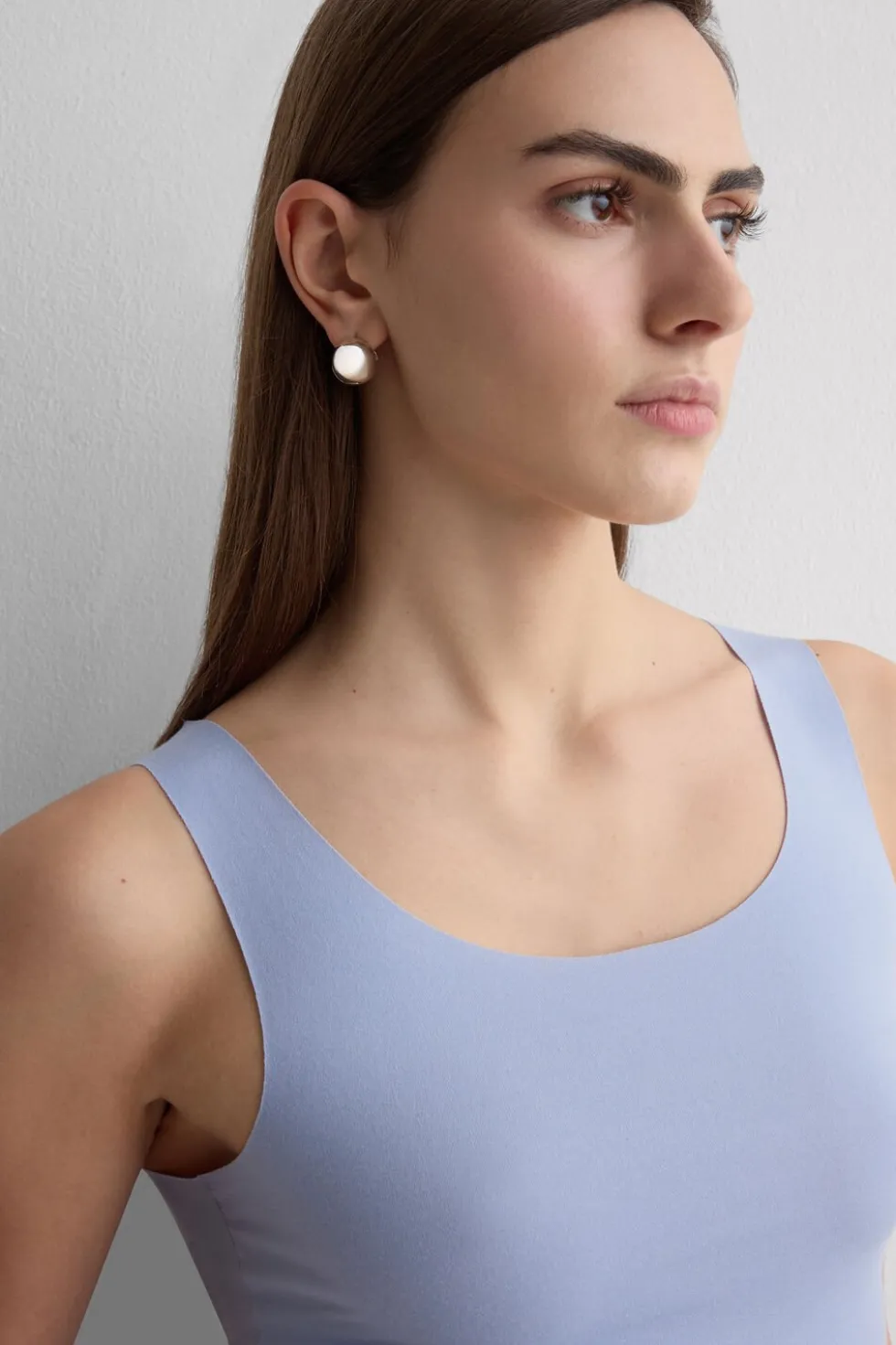 Raw Edge Round Neck Cotton Tank Top