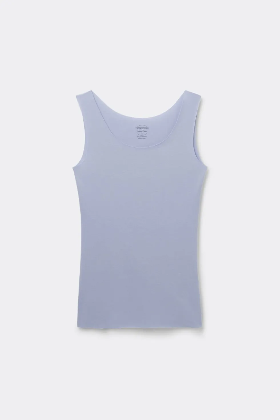 Raw Edge Round Neck Cotton Tank Top