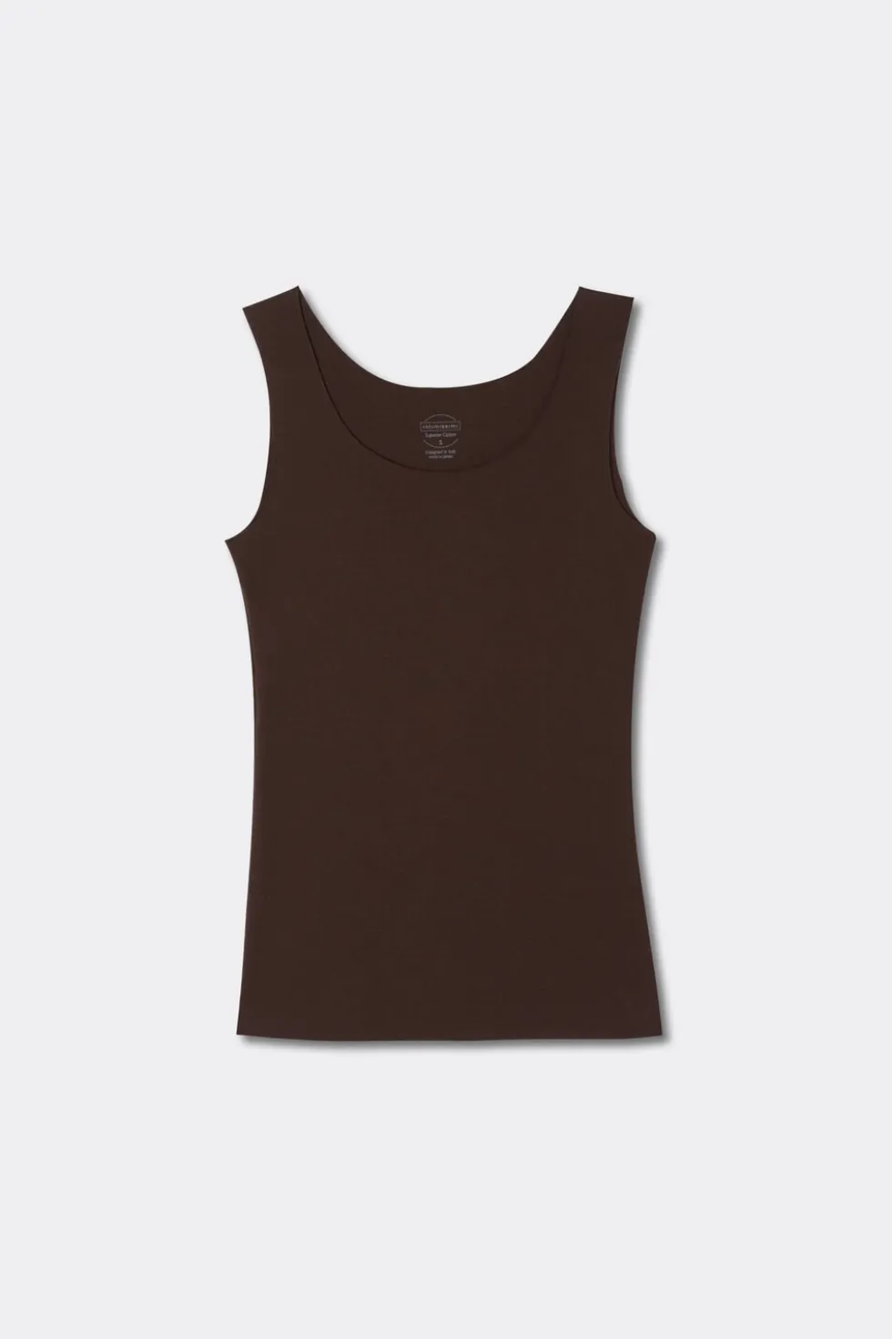 Raw Edge Round Neck Cotton Tank Top