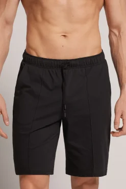 Rib Detail Cotton Shorts