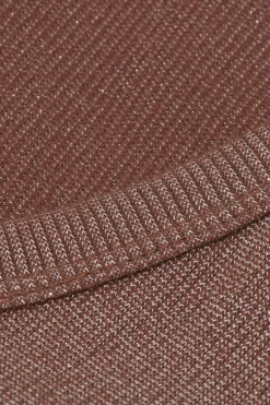 Ribbed Cotton Lamé V-Neck Tank Top