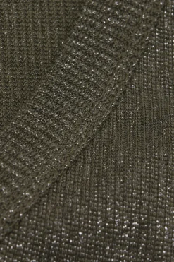 Ribbed Cotton Lamé V-Neck Tank Top