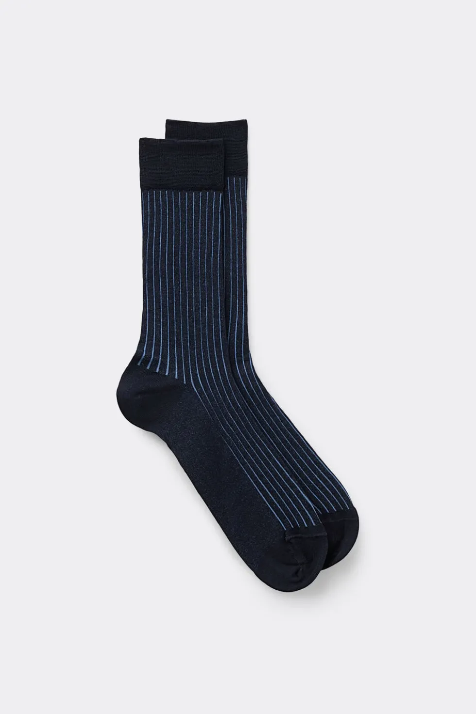 Ribbed Lisle Cotton Crew Socks