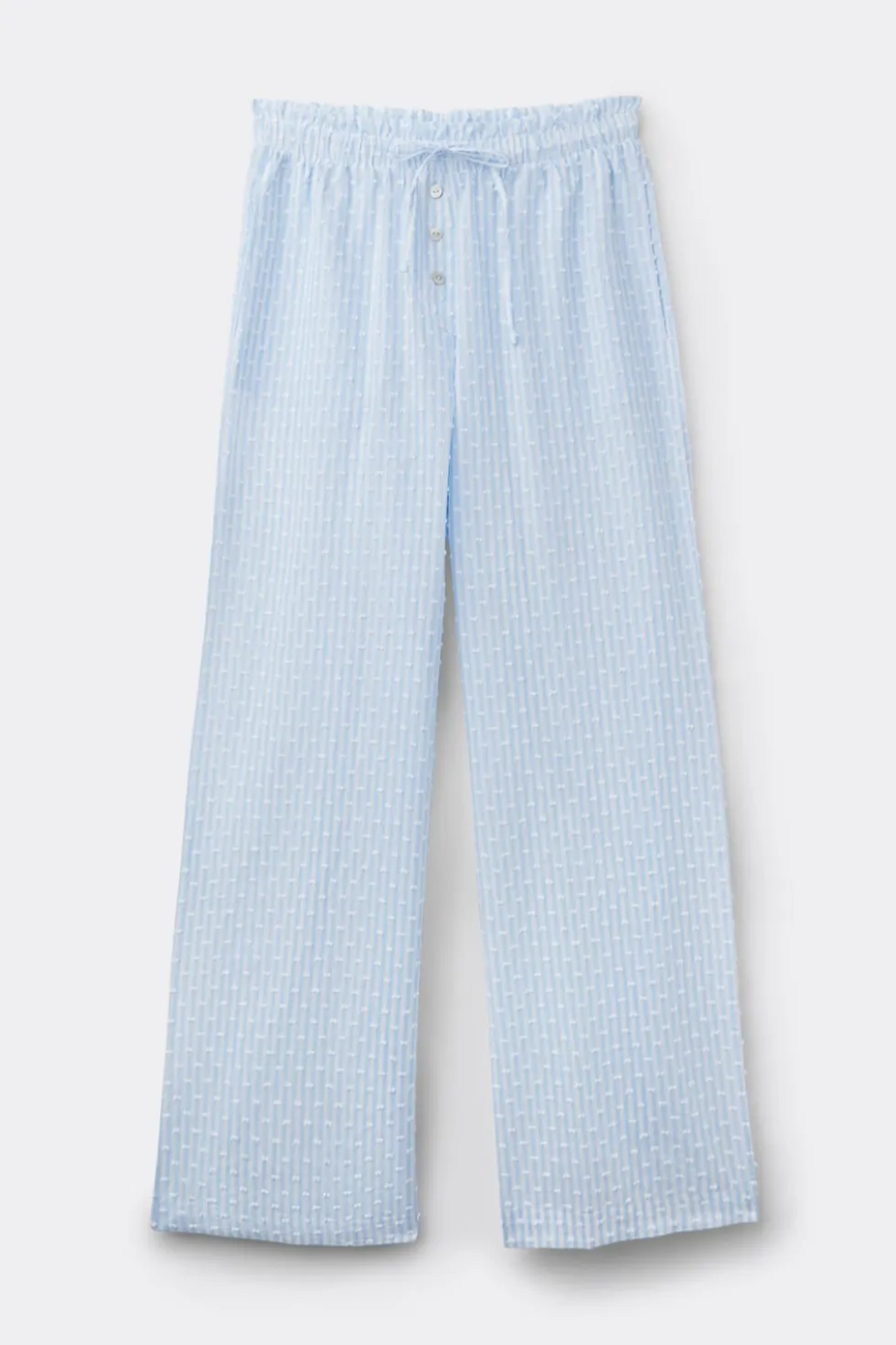 Romantic Stripes Plumetis Cotton Canvas Pants
