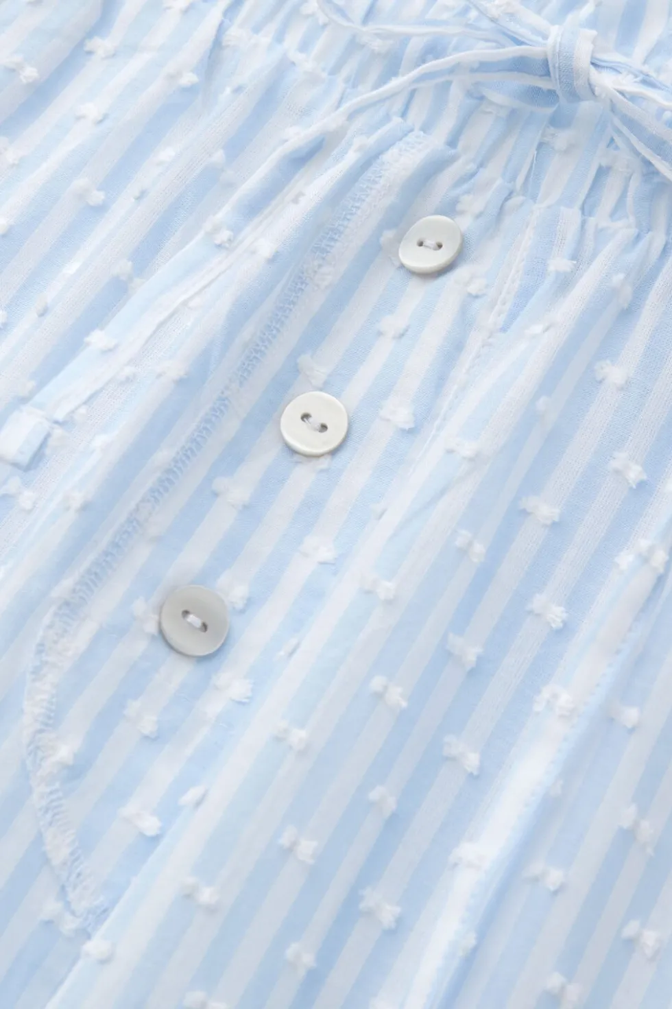 Romantic Stripes Plumetis Cotton Canvas Pants